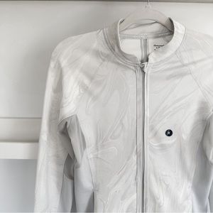 Abercrombie & Fitch White Marble-Print Zip Jacket